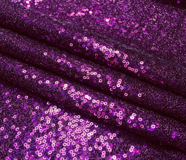 3mm Sequin Fabric - Sparkling Purple Sequins Glitter Pailettes - Wedding Decor Fish Scales Mermaid Tail - 47''/ 120cm wide