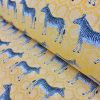 MUSTARD ZEBRA Jacquard Cotton Fabric Upholstery Material animal cloth- 55''/ 140cm wide