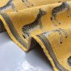 MUSTARD ZEBRA Jacquard Cotton Fabric Upholstery Material animal cloth- 55''/ 140cm wide