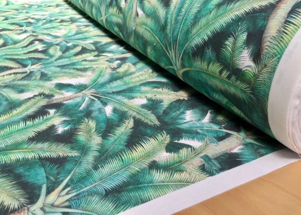 PALMS Palm Fronds Leaf Tree Fabric Tropical Leaves Material for Curtains, Upholstery, Home Decor - digital print fabric - 136cm (54'') wide