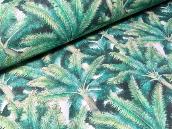 PALMS Palm Fronds Leaf Tree Fabric Tropical Leaves Material for Curtains, Upholstery, Home Decor - digital print fabric - 136cm (54'') wide