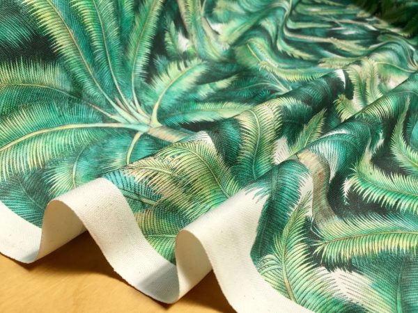 PALMS Palm Fronds Leaf Tree Fabric Tropical Leaves Material for Curtains, Upholstery, Home Decor - digital print fabric - 136cm (54'') wide