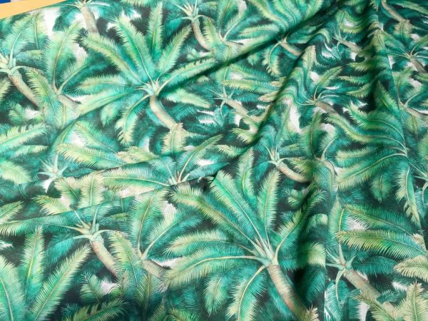 PALMS Palm Fronds Leaf Tree Fabric Tropical Leaves Material for Curtains, Upholstery, Home Decor - digital print fabric - 136cm (54'') wide