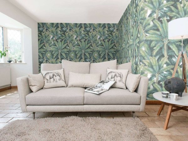 PALMS Palm Fronds Leaf Tree Fabric Tropical Leaves Material for Curtains, Upholstery, Home Decor - digital print fabric - 136cm (54'') wide