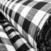 Gingham Linen Checked Linen Fabric Plaid Material Buffalo Check Cotton Yarn -140cm wide- Black, Royal Blue, Duck Blue, Red