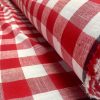 Gingham Linen Checked Linen Fabric Plaid Material Buffalo Check Cotton Yarn -140cm wide- Black, Royal Blue, Duck Blue, Red