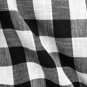 Gingham Linen Checked Linen Fabric Plaid Material Buffalo Check Cotton Yarn -140cm wide- Black & White
