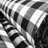 Gingham Linen Checked Linen Fabric Plaid Material Buffalo Check Cotton Yarn -140cm wide- Black & White