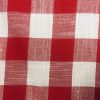 Gingham Linen Checked Linen Fabric Plaid Material Buffalo Check Cotton Yarn -140cm wide- Red & White