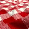 Gingham Linen Checked Linen Fabric Plaid Material Buffalo Check Cotton Yarn -140cm wide- Red & White