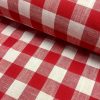 Gingham Linen Checked Linen Fabric Plaid Material Buffalo Check Cotton Yarn -140cm wide- Red & White