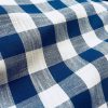 Gingham Linen Checked Linen Fabric Plaid Material Buffalo Check Cotton Yarn -140cm wide- Royal Blue & White
