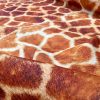 Giraffe Fabric Digital Animal Print Cotton Material - curtains, decor, dress, furnishing - Brown, Bronze & Cream Squares -55''/140cm wide