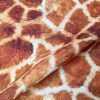 Giraffe Fabric Digital Animal Print Cotton Material - curtains, decor, dress, furnishing - Brown, Bronze & Cream Squares -55''/140cm wide