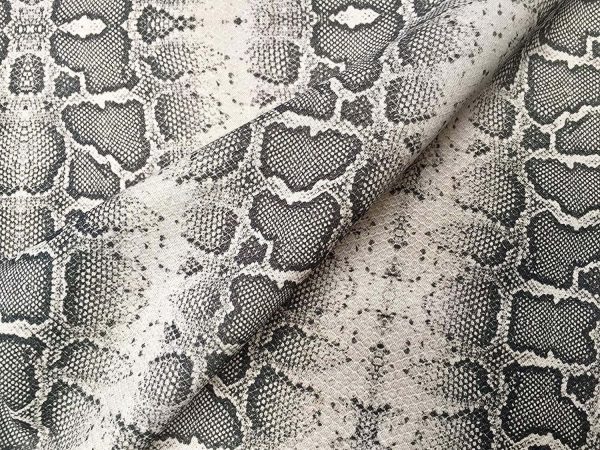 GREY Snake Skin Fabric Snakeskin Animal Print Cotton Material DIGITAL - curtains, decor, dress, furnishing - 110"/280cm extra wide