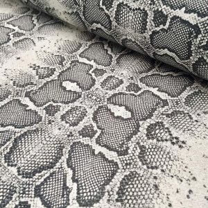 GREY Snake Skin Fabric Snakeskin Animal Print Cotton Material DIGITAL - curtains, decor, dress, furnishing - 55"/140cm wide