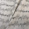 Small Musical Notes Cotton Fabric Music Note Print Material - Home Decor Curtains Upholstery - 140cm (55") wide - Black & Cream Canvas