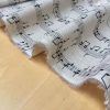 Small Musical Notes Cotton Fabric Music Note Print Material - Home Decor Curtains Upholstery - 140cm (55") wide - Black & Cream Canvas