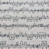 Small Musical Notes Cotton Fabric Music Note Print Material - Home Decor Curtains Upholstery - 140cm (55") wide - Black & Cream Canvas