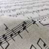 Small Musical Notes Cotton Fabric Music Note Print Material - Home Decor Curtains Upholstery - 140cm (55") wide - Black & Cream Canvas