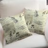 Small Musical Notes Cotton Fabric Music Note Print Material - Home Decor Curtains Upholstery - 140cm (55") wide - Black & Cream Canvas