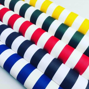 Teflon Waterproof Outdoor Fabric for cushion, gazebo, beach - 140cm wide, sold by metre-Blue,Red,Green,Yellow or Black&White Stripe Material
