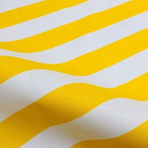 Teflon Waterproof Outdoor Fabric for cushion, gazebo, beach - 140cm wide, sold by metre - YELLOW & White Stripe Material Stripes