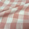 Gingham Linen Checked Linen Fabric Plaid Material Buffalo Check Cotton Yarn -dressmaking, curtains, curtains 140cm wide- Pink & White Checks