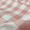 Gingham Linen Checked Linen Fabric Plaid Material Buffalo Check Cotton Yarn -dressmaking, curtains, curtains 140cm wide- Pink & White Checks