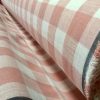 Gingham Linen Checked Linen Fabric Plaid Material Buffalo Check Cotton Yarn -dressmaking, curtains, curtains 140cm wide- Pink & White Checks