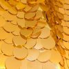 18mm Large Sequin Fabric Glitter Material, 2 way stretch - Backdrop, Dress Making, Home Decoration - 130cm wide - Sparkling GOLD Paillettes