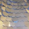 18mm Large Sequin Fabric Glitter Stretch Material - Backdrop, Dress Making, Home Decoration - 130cm wide - Sparkling SILVER Paillettes