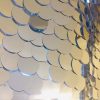18mm Large Sequin Fabric Glitter Stretch Material - Backdrop, Dress Making, Home Decoration - 130cm wide - Sparkling SILVER Paillettes