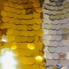 18mm Large Sequin Fabric Glitter Stretch Material - Backdrop, Dress Making, Home Decoration - 130cm wide - Sparkling SILVER Paillettes
