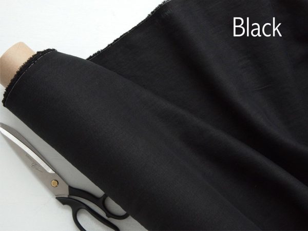 Soft Linen Fabric Material -  100% Linens Textile for Home Decor, Curtains, Clothes - 140cm wide - Plain BLACK
