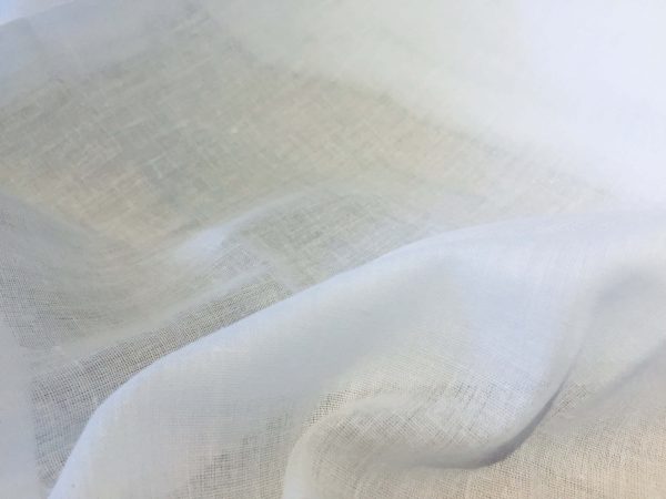 100% Cotton Gauze MUSLIN Fabric Voile Curtains Fine Cheese Cloth - Linen Look, Event Decoration, Wedding Textile - 245cm extra wide - WHITE