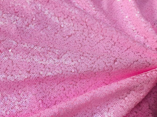 3mm Sequin Fabric material - Sparkling Glitter Sequins  - 47''/ 120cm wide - Matte Pink Paillettes