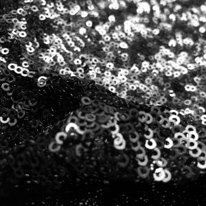 3mm Mini Sequin Fabric Material Glitter Paillettes Sequins, 1 way stretch -130cm wide - MATTE BLACK