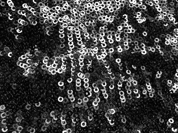 3mm Mini Sequin Fabric Material Glitter Paillettes Sequins, 1 way stretch -130cm wide - MATTE BLACK