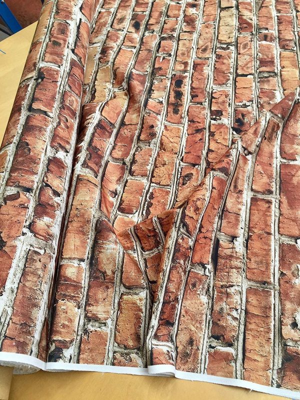 BRICK WALL Effect Cotton Fabric - Red Bricks Stone Wall Print Cloth Material - Harry Potter 9 3/4 Platform Backdrop - 280cm extra wide