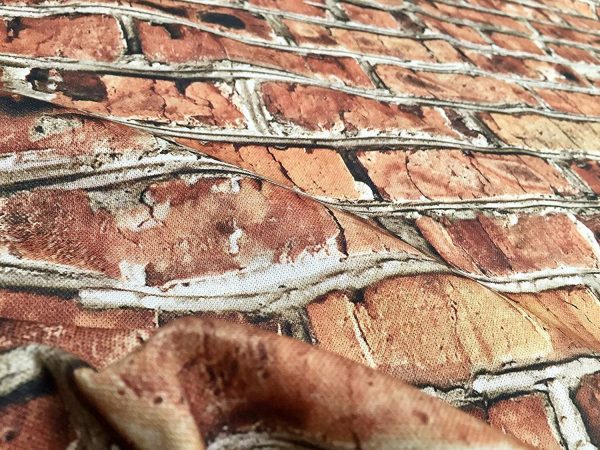 BRICK WALL Effect Cotton Fabric - Red Bricks Stone Wall Print Cloth Material - Harry Potter 9 3/4 Platform Backdrop - 280cm extra wide
