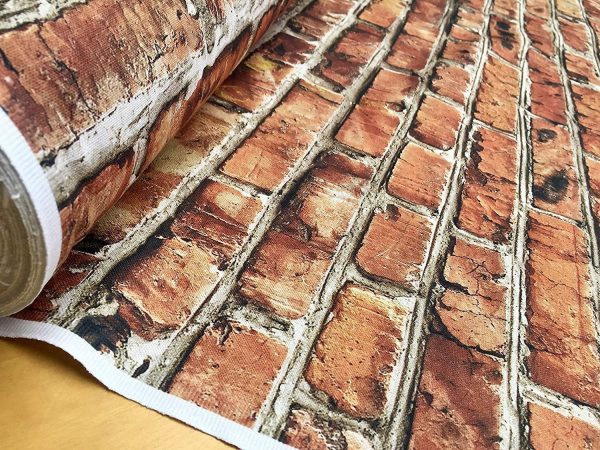 BRICK WALL Effect Cotton Fabric - Red Bricks Stone Wall Print Cloth Material - Harry Potter 9 3/4 Platform Backdrop - 280cm extra wide