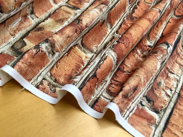 BRICK WALL Effect Cotton Fabric - Red Bricks Stone Wall Print Cloth Material - Harry Potter 9 3/4 Platform Backdrop - 280cm extra wide