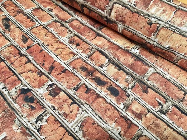 BRICK WALL Effect Cotton Fabric - Red Bricks Stone Wall Print Cloth Material - Harry Potter 9 3/4 Platform Backdrop - 280cm extra wide