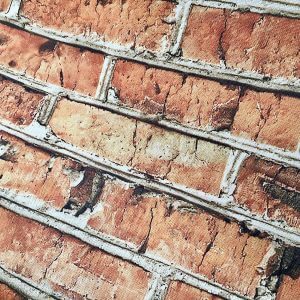 BRICK WALL Effect Cotton Fabric - Red Bricks Stone Wall Print Cloth Material - Harry Potter 9 3/4 Platform Curtains Backdrop - 140cm wide