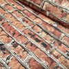BRICK WALL Effect Cotton Fabric - Red Bricks Stone Wall Print Cloth Material - Harry Potter 9 3/4 Platform Curtains Backdrop - 140cm wide