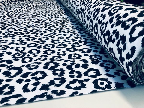 Leopard Print Cotton Fabric for Curtains Upholstery / panther animal fur digital print material / 55" wide