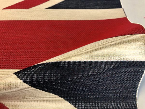 Union Jack Flag Retro Linen Look Heavy Jacquard Gobelin Upholstery Cotton Bag Cushion Panel Fabric UK Banner -70cm x 48cm