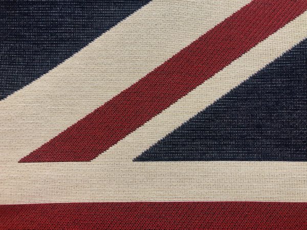 Union Jack Flag Retro Linen Look Heavy Jacquard Gobelin Upholstery Cotton Bag Cushion Panel Fabric UK Banner -70cm x 48cm