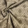 Art Deco Damask Rhombus Diamond Print Fabric Floral Cotton Material for Curtains Upholstery Home Decor - 140cm wide - Taupe Grey Cream - Image 2